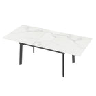 Uitschuifbare Eettafel Marmeren Blad en Metalen Frame Rechthoekige Moderne Meubels Geen Stoelen | Uitschuifbare Eettafel Marmerlook Landelijke Tafel Blad 180x85x79cm Moderne Stijl Zonder Stoelen