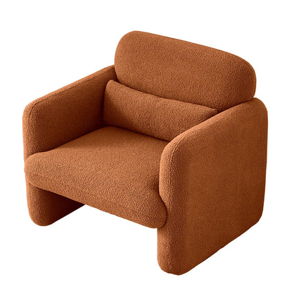 Comanlai Moderne Armstoel, Comfortabele Eenzitter Sofa, Lounge Fauteuil voor Woonkamer, Zachte Schaapstof | Comanlai Armstoel Woonkamer | Lambskin Stof | Modern Design | Comfortabel | Houten Structuur