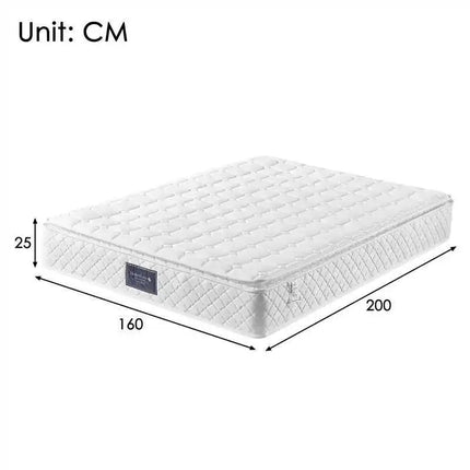 Springkernmatras, 7-zone koudschuimmatras, pocketveringanker, 160x200cm, gewatteerde microvezelhoes topping, 25cm hoogte | Comfortabel pocketveringmatras 160x200cm | 7-zone koudschuim kern | Gewatteerde microvezel hoes