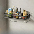 Zwart Aluminium Kruidenrek Muurmontage | Ruimtebesparend Opbergrek Keukengerei | Moderne Stevige Constructie | 30/40/50cm