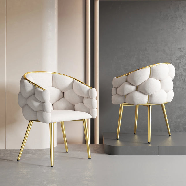 1 stuks Luxe Fluwelen Eetkamerstoelen met Vergulde IJzeren Poten, Moderne Make-up Stoelen voor Eetkamer, Woonkamer of Slaapkamer | Luxe Fluwelen Eetkamerstoel Goudkleurige Poten | Moderne Designstoel | Elegante Woonkamerstoel