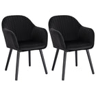 WOLTU 2 stuks/set Eetkamerstoel met Armleuningen Rugleuning Gestoffeerd Hoekstoel | Moderne Eetkamerstoel Donkergrijs Fluweel Ergonomisch Stabiel Belastbaarheid 120kg Set van 2 |