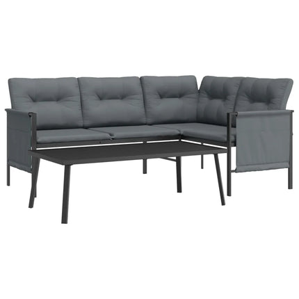 2-delige patio loungeset met sofa en bijzettafel voor buiten | Tuin loungeset buiten met opbergtassen en koffietafel voor terras en tuin