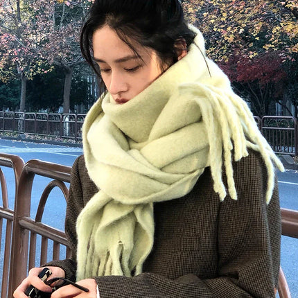 ChicWool Dikke Warme Sjaal | Effen Kleur Pashmina | Vrouwelijke Mode Sjaal met Franje | Zachte Wintersjaal | 230x40 cm | Lichtgewicht Accessoire 290g