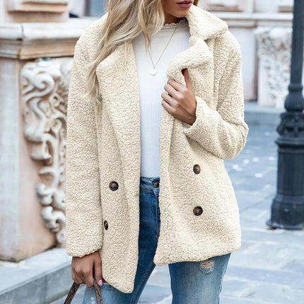 Theresa Mode Teddyjack Dames | Kort Fluffy Jas Katoen | Bruin, Zwart, Blauw, Olijfgroen | Knus Warm Trendy Design | Herfst/Winterjas | Ideaal Voor Casual Jeans & Jurken | Comfortabele Pasvorm | Berkenbosch