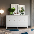 Getone Dressoir Commode Kast 6 Lade Witte Ladekast 133x45x79,5 cm Slaapkamer Eetkamer Woonkamer | Getone Ladekast Modern Design 133x45x79,5 cm | 6 Witte Lades voor Slaapkamer en Woonkamer