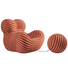 Bauhaus Ontwerpstijlen,Mom's Embrace Sofa, Moderne Gestreepte Bean - Bag Sofa met Ottoman, Gezellig & Stijlvol Woonkamer Meubilair | TINGFANG Velvet L-vormige Sofa| Moderne Scandinavische Stijl| Ottoman| Gezellig Woonkamerset