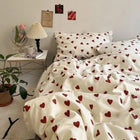 Twin Full Queen Dekbedovertrek | Koreaanse Stijl | Zachte Stof | Slaapkamer Set | Hartontwerp | Machinewasbaar | Schattig Design | Hoogwaardig & Comfortabel Beddengoed | Geschikt Voor Kinderen & Volwassenen | Verschillende Maten Verkrijgbaar