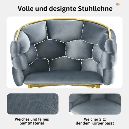1 stuks Luxe Fluwelen Eetkamerstoelen met Vergulde IJzeren Poten, Moderne Make-up Stoelen voor Eetkamer, Woonkamer of Slaapkamer | Luxe Fluwelen Eetkamerstoel Goudkleurige Poten | Moderne Designstoel | Elegante Woonkamerstoel