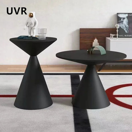 UVR Woonkamer Kleine Salontafel Slaapkamer Balkon Hoektafel Home Hotel Sofa Salontafel Modern Eenvoudige Ronde Tafel Meubels | Ronde Salontafel Modern Design Kunststof Woonkamer Balkon Slaapkamer Zwart-Wit