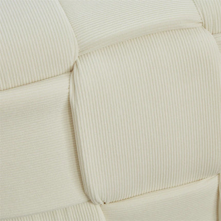 COSY HOMES-Woven Design Vierkante kruk Fijne Cord Stof, Mooi En Comfortabel-Past In Elke Kamer 40 cm Zijlengte | Moderne vierkante kruk 40x40 cm | Cosyhomes geweven ontwerp | Minimalistisch en stijlvol meubelstuk