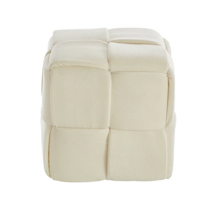 COSY HOMES-Woven Design Vierkante kruk Fijne Cord Stof, Mooi En Comfortabel-Past In Elke Kamer 40 cm Zijlengte | Moderne vierkante kruk 40x40 cm | Cosyhomes geweven ontwerp | Minimalistisch en stijlvol meubelstuk