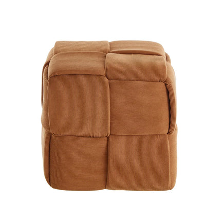COSY HOMES-Woven Design Vierkante kruk Fijne Cord Stof, Mooi En Comfortabel-Past In Elke Kamer 40 cm Zijlengte | Moderne vierkante kruk 40x40 cm | Cosyhomes geweven ontwerp | Minimalistisch en stijlvol meubelstuk