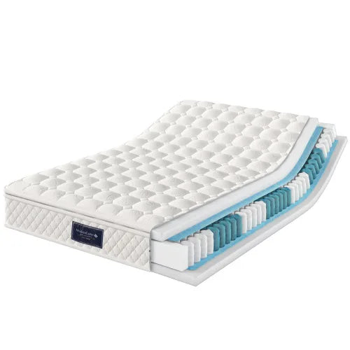 Springkernmatras, 7-zone koudschuimmatras, pocketveringanker, 160x200cm, gewatteerde microvezelhoes topping, 25cm hoogte | Comfortabel pocketveringmatras 160x200cm | 7-zone koudschuim kern | Gewatteerde microvezel hoes