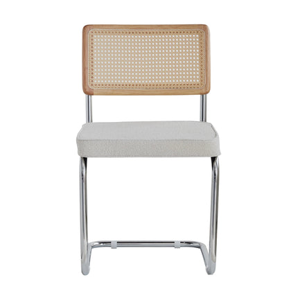 EGOONM Set van 2 Retro Eetkamerstoelen Plastic Rotan Stoelen Huis Slaapkamer Bureau Rugleuning Kruk Boog Computer Kantoor Beklede Zitting | EGOONM 2 Stoelen Set Velvet Zitting Rotan Rugleuning Metaal Frame 150kg
