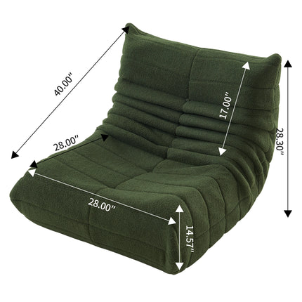 Zitzak Sofa, Vloerbank met Rugleuning, Relaxstoel, Zitzak voor Woonkamer, Enkele Zitstoel, Stoelen voor Slaapkamer | Comanlai Zitzakstoel Lambswool Teddyfleece Woonkamer Slaapkamer Ergonomisch Ontwerp Lightweight