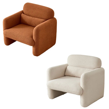 Comanlai Moderne Armstoel, Comfortabele Eenzitter Sofa, Lounge Fauteuil voor Woonkamer, Zachte Schaapstof | Comanlai Armstoel Woonkamer | Lambskin Stof | Modern Design | Comfortabel | Houten Structuur