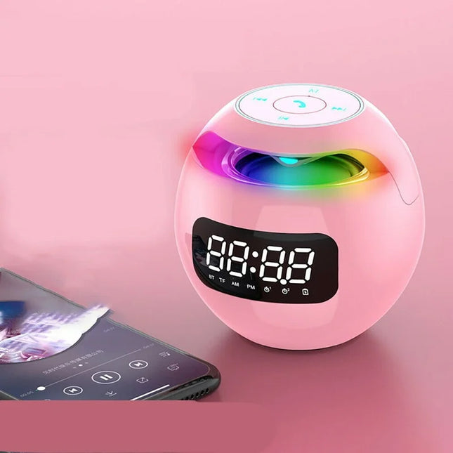 Bluetooth Wekker Speaker | Digitale Wekker | Kleurrijk LED Nachtlampje | 2200mAh Batterij | 5W Speaker | Beweegingsdetectie | TF-kaartsleuf | Bluetooth 5.0 | Dynamisch Licht | Radiofunctie | USB Oplaadkabel | MP3/WMA Ondersteuning | Wit/Zwart/Roze