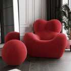 Bauhaus Ontwerpstijlen,Mom's Embrace Sofa, Moderne Gestreepte Bean - Bag Sofa met Ottoman, Gezellig & Stijlvol Woonkamer Meubilair | TINGFANG Velvet L-vormige Sofa| Moderne Scandinavische Stijl| Ottoman| Gezellig Woonkamerset