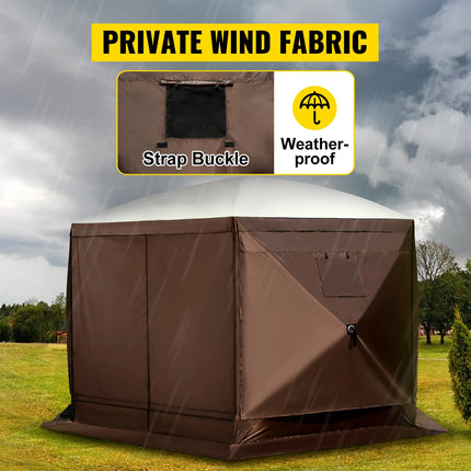 VEVOR Pop-up Camping Gazebo Camping Afdekking 6-zijdig 12' x 12' / 10' x 10' Zonnebescherming Tent & Luifel Camping & Wandelen | VEVOR Camping Gazebo 6-zijdig 12x12/10x10 | Ruime Pop-up Tent Waterdicht | Zomer Paviljoen voor Buitengebruik
