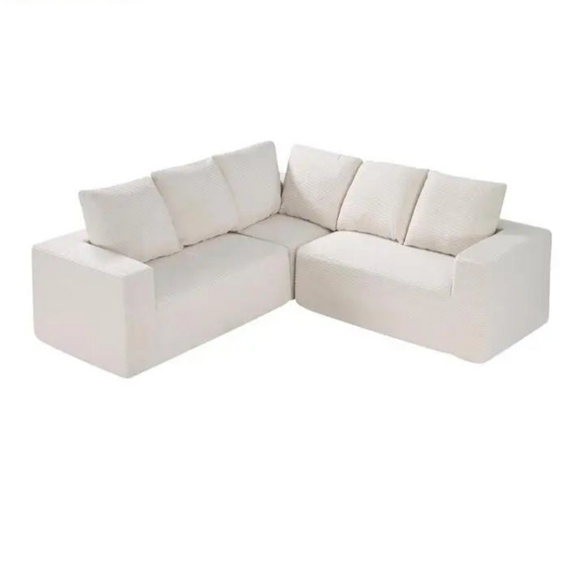 VEVOR Modulaire Sectionele Bank L/U Vormige Diepe Zitting Beklede Corduroy Sofa met Kussen voor Woonkamer Slaapkamer | Moderne Modulaire Bank | Diepe Zitting Corduroy | Comfortabel & Duurzaam | Opbergmogelijkheid