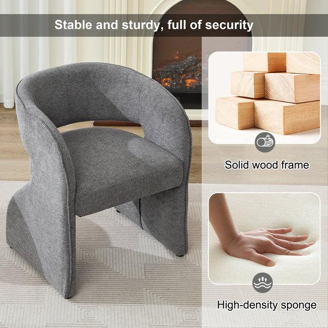 Beklede fauteuil, enkele zit, sofa fauteuil, 59x61x75 cm, belastbaarheid 150 kg, grijs, kuipstoel | Moderne Grijze Loungestoel, Comfortabel en Stabiel, 59x61x75 cm, Multifunctioneel voor Woonkamer en Werkkamer