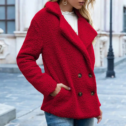 Theresa Mode Teddyjack Dames | Kort Fluffy Jas Katoen | Bruin, Zwart, Blauw, Olijfgroen | Knus Warm Trendy Design | Herfst/Winterjas | Ideaal Voor Casual Jeans & Jurken | Comfortabele Pasvorm | Berkenbosch