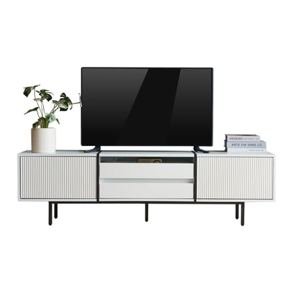 Moderne tv-boekenkast met uitschuifbare lades | TV meubel 163cm | Kleurblok ontwerp | Veel opbergruimte | Modern tv dressoir | MDF & PB plaat | Voor multimedia apparaten | Geschikt voor woonkamer