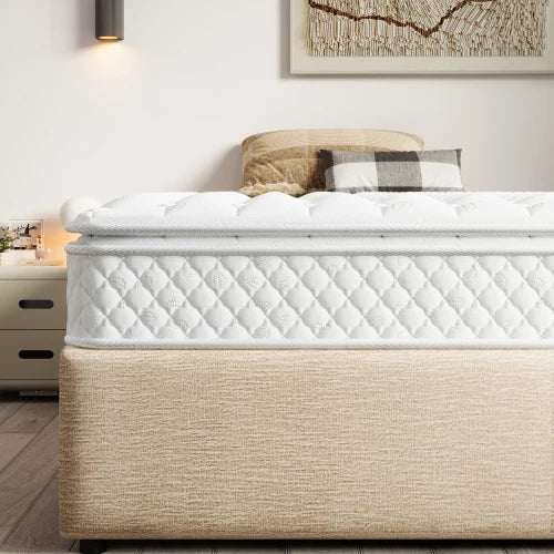 Springkernmatras, 7-zone koudschuimmatras, pocketveringanker, 160x200cm, gewatteerde microvezelhoes topping, 25cm hoogte | Comfortabel pocketveringmatras 160x200cm | 7-zone koudschuim kern | Gewatteerde microvezel hoes