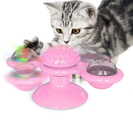 Windmolen Kat Speelgoed Interactieve Dieren Speeltjes Voor Katten Puzzel Kat Spel Speelgoed Met Draaitafel Voor Kittens Borstel Tanden Huisdier Benodigdheden | Interactieve Katten Speelgoed Windmolen Draaispeelgoed | Puzzel Speelgoed Voor Katten