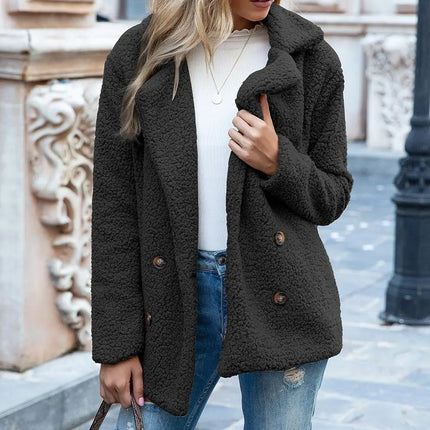 Theresa Mode Teddyjack Dames | Kort Fluffy Jas Katoen | Bruin, Zwart, Blauw, Olijfgroen | Knus Warm Trendy Design | Herfst/Winterjas | Ideaal Voor Casual Jeans & Jurken | Comfortabele Pasvorm | Berkenbosch