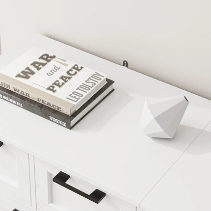Dressoir Wit, Slaapkamer Dressoir met 6 Laden, Hoge Laden Kast Dressoir voor Woonkamer, Slaapkamer, Gang | Witte Dressoir Slaapkamerkast 6 Lades | Moderne Hoge Ladenkast | Houten Dressoir Slaapkamerwit