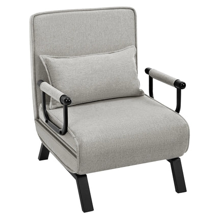 3-in-1 Slaapbank Linnen Vouwstoel met Verwijderbaar Kussen Verstelbare Rugleuning Logeerbed voor Appartement Dorm | Moderne 3-in-1 Vouwbare Slaapbank Luxe Verstelbare Rugleuning Linnen Stoffen Sofa Bed