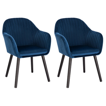 WOLTU 2 stuks/set Eetkamerstoel met Armleuningen Rugleuning Gestoffeerd Hoekstoel | Moderne Eetkamerstoel Donkergrijs Fluweel Ergonomisch Stabiel Belastbaarheid 120kg Set van 2 |