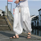 Hipster Ice Silk Satin Men's Pants Dragon Pattern Chinese Loose Trousers Smooth Satin Pants Taiji Comfortable Beach Pants - Visconte