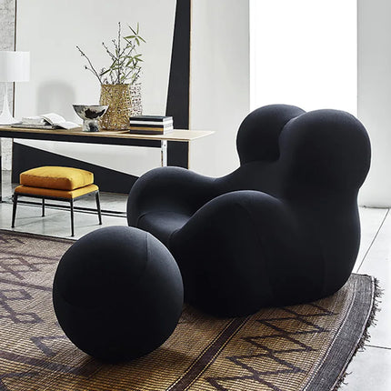 Bauhaus Ontwerpstijlen,Mom's Embrace Sofa, Moderne Gestreepte Bean - Bag Sofa met Ottoman, Gezellig & Stijlvol Woonkamer Meubilair | TINGFANG Velvet L-vormige Sofa| Moderne Scandinavische Stijl| Ottoman| Gezellig Woonkamerset