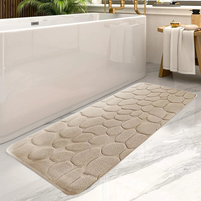 AquaGuard Badmat | Extra Groot Absorberend Vloerkleed | Antislip Veiligheid Polyester | Zacht Comfortabel Badkamerdesign | Lang Breed Formaat | Droogt Snel | Stijlvolle Elegante Look | Geschikt voor Langs Badkuipen en Wastafels