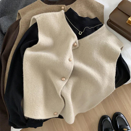 Merino Wol Gilet Dames | Regular Fit Vest | Gebreide Herfstkleding | Stijlvolle Laagjes | Comfortabele En Veelzijdige Outfit