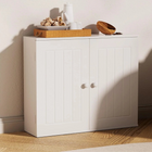 Wit badkamerkastje badkamer wandkast keuken opbergkast met dubbele deuren en verstelbare planken wit | Moderne witte badkamerkast wandmontage vloermontage verstelbare planken MDF gemakkelijk te monteren