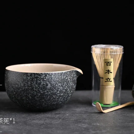 Japanse Theeceremonie Set | Matcha Bereiden | Bamboe Klopper Chasen | Keramische Kom Chawan | Houten Schep Chashaku | Ideaal Cadeau