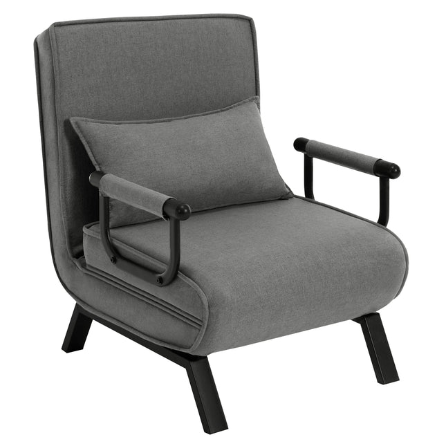 3-in-1 Slaapbank Linnen Vouwstoel met Verwijderbaar Kussen Verstelbare Rugleuning Logeerbed voor Appartement Dorm | Moderne 3-in-1 Vouwbare Slaapbank Luxe Verstelbare Rugleuning Linnen Stoffen Sofa Bed