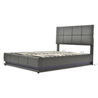Gestoffeerd Bed, Tweepersoonsbed, Met LED Verlichting, Hydraulisch Verhoogbaar Bed, Met Opbergruimte, Bedbox & Lattenbodem, 140x200cm | Modern gestoffeerd bed met led-verlichting | Hydraulisch | Opbergruimte | 140x200cm