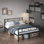 VASAGLE bed 140x200 cm, logeerbed, metalen tweepersoonsbed, bedframe, bedframe | VASAGLE Bedframe 140x200cm Metalen Tweepersoonsbed | Logeerbed met Opslag | Stabiel & Stijlvol | Eenvoudige Montage