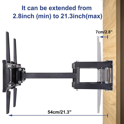 Draaibare Kantelbare Hoek TV Muurbeugel Voor 32-65 inch LCD LED Plasma Flatscreens | unho TV Muurbeugel 32-65 inch Zwart IJzer VESA Compatibel 35kg Draagvermogen Met Waterpas