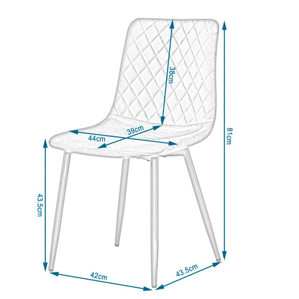 WOLTU 4st Velvet Eetkamerstoel Scandinavische Keukenstoel met Rugleuning | Moderne Fluwelen Stoel Set 4 stuks | Ergonomische Eetkamerstoelen met Metalen Poten | Stijlvolle Woonkamer of Slaapkamer Verwendung