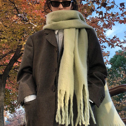 ChicWool Dikke Warme Sjaal | Effen Kleur Pashmina | Vrouwelijke Mode Sjaal met Franje | Zachte Wintersjaal | 230x40 cm | Lichtgewicht Accessoire 290g
