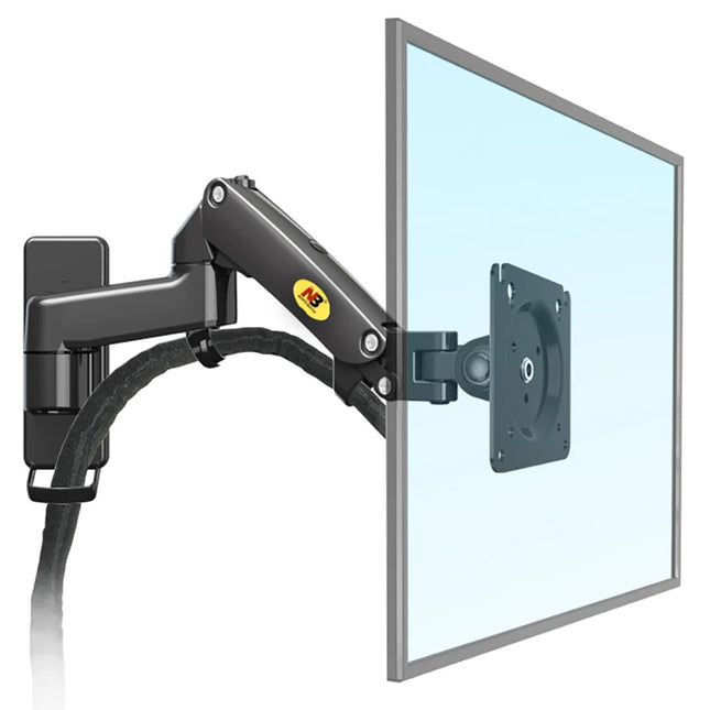 North Bayou NB F150 Gasveer 17-35 inch LED TV Muurbeugel Monitorhouder Ergonomische Arm Max. VESA 100*100mm Draaglast 3-12kg | Verstelbare TV Muurbeugel 17-35 inch Full-Motion VESA 100*100mm Zwart/Zilver