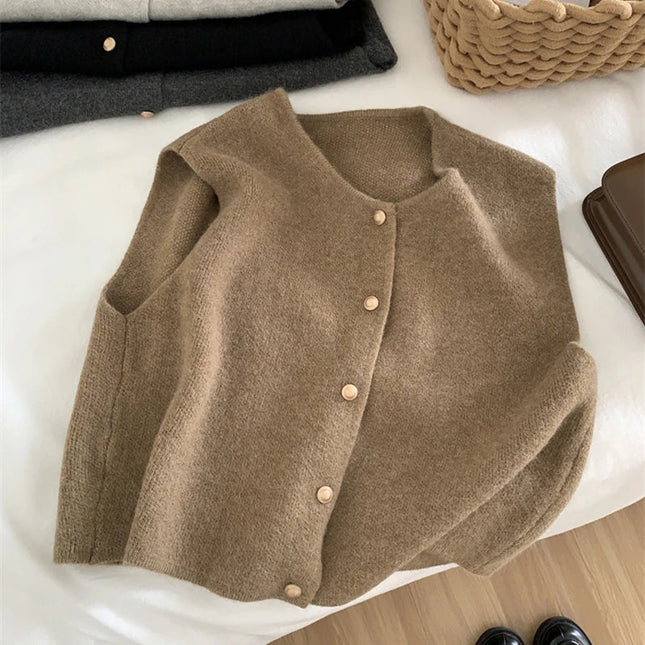 Merino Wol Gilet Dames | Regular Fit Vest | Gebreide Herfstkleding | Stijlvolle Laagjes | Comfortabele En Veelzijdige Outfit