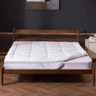 VEVOR Matrastopper 2,54cm Dikte Zonder & Wasbare Laag | Queen Matrastopper 152x203 cm | Polyester Katoen Fibervulling | Ademend & Zacht | Afneembare Zijvakken | Wasbaar & Elastische 360° Band