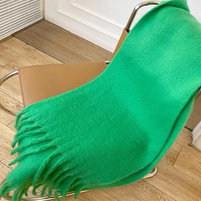 Dikke Kasjmier Sjaal Franje | Luxe Pashmina Winteraccessoire | Ultieme Warmte | Trendy Effen Design | ChicWool | Stijlvol & Comfortabel